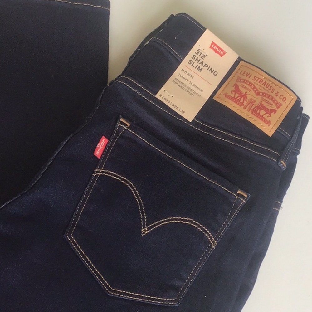 Levi’s 312 shaping slim dark blue jeans 26 x 32 Long - Picture 10 of 16